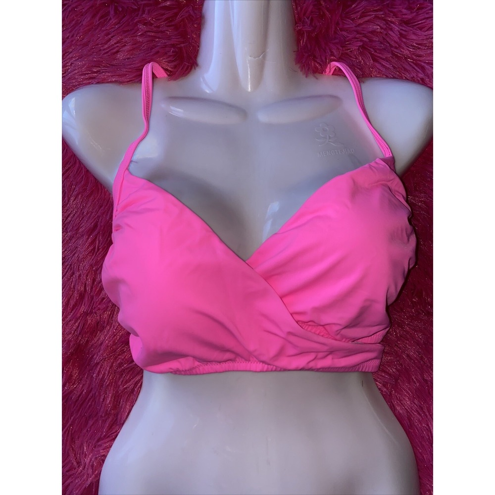 VICTORIA'S‎ SECRET PINK Body Wrap Swim Bikini Top SIZE XL PINK NEW